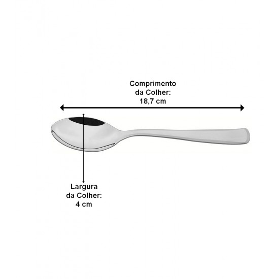 Jogo 6 Colheres Para Sobremesa Pacific Aço Inox Tramontina